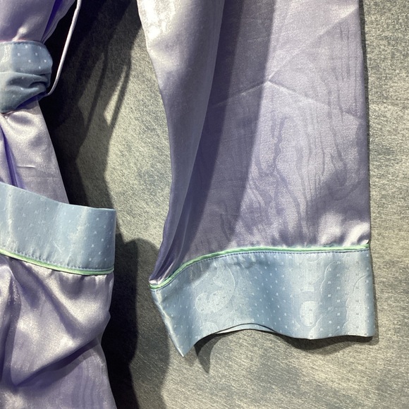 Fernando Sanchez Satin Robe Color Block 90s Small Blue Pink - Picture 8 of 14